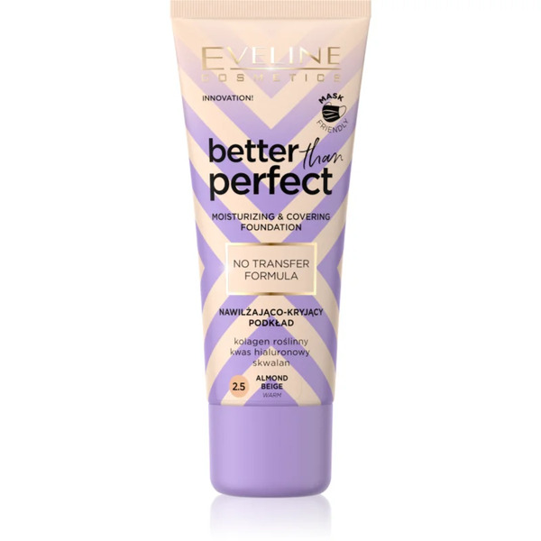  Eveline Cosmetics Better Than Perfect High Cover Foundation With Moisturising Effect Shade 2.5 Almond Beige Warm 30 Ml 