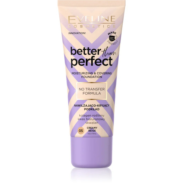  Eveline Cosmetics Better Than Perfect High Cover Foundation With Moisturising Effect Shade 05 Creamy Beige Neutral 30 Ml 