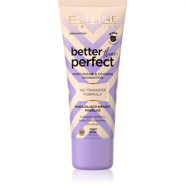  Eveline Cosmetics Better Than Perfect High Cover Foundation With Moisturising Effect Shade 1.5 Ivory Beige Neutral 30 Ml 