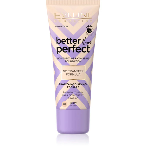  Eveline Cosmetics Better Than Perfect High Cover Foundation With Moisturising Effect Shade 01 Ivory Neutral 30 Ml 