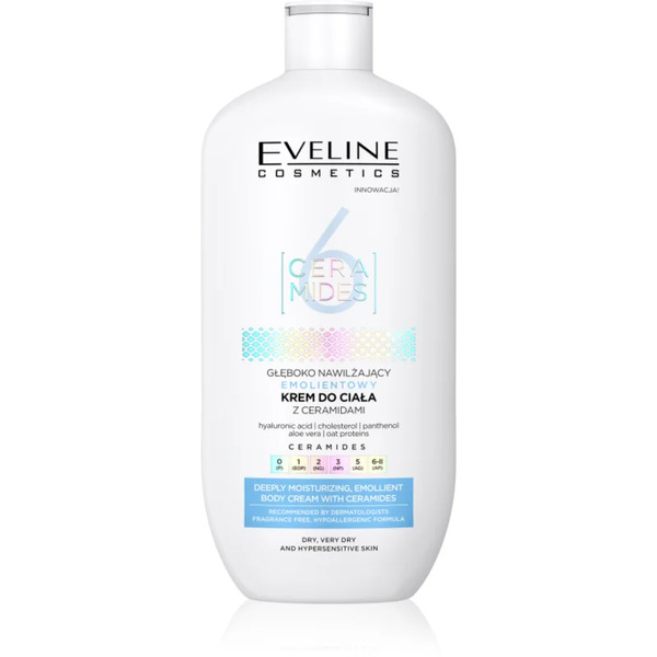  Eveline Cosmetics 6 Ceramides Moisturising Body Cream For Dry To Very Dry Skin Fragrance-free 350 Ml 