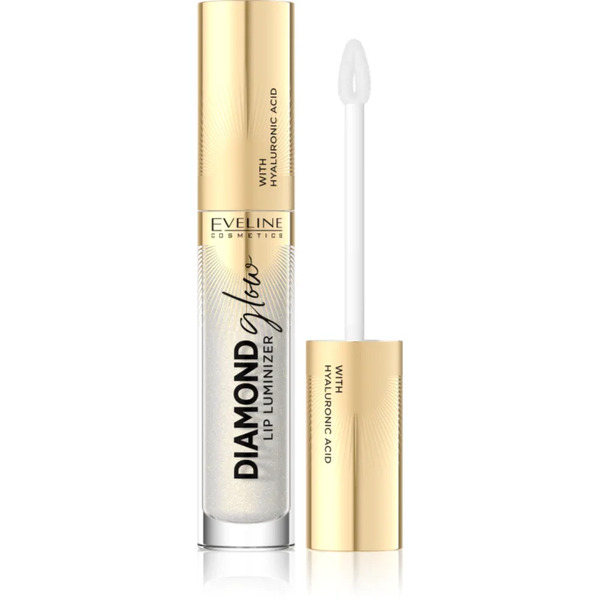  Eveline Cosmetics Diamond Glow Shimmering Lip Gloss With Hyaluronic Acid Shade 07 Golden Dust 4.5 Ml 