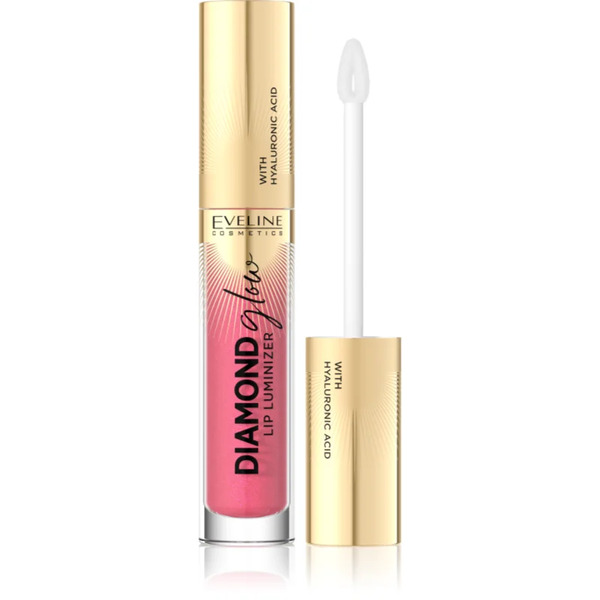  Eveline Cosmetics Diamond Glow Shimmering Lip Gloss With Hyaluronic Acid Shade 09 Peach Dream 4.5 Ml 