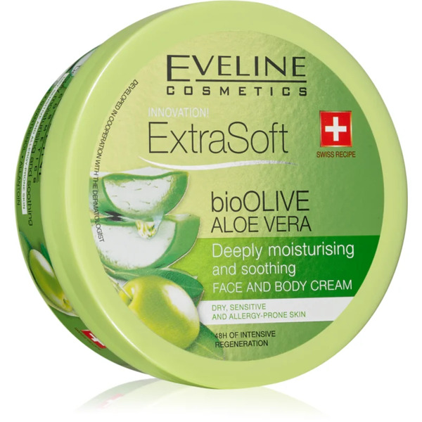  Eveline Cosmetics Extra Soft Moisturising And Soothing Cream For Sensitive Skin Bio Olive & Aloe Vera 175 Ml 