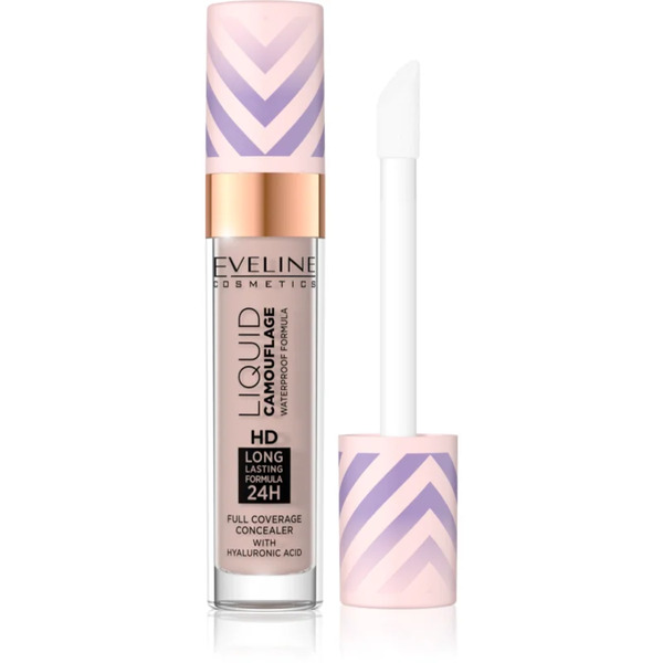  Eveline Cosmetics Liquid Camouflage Waterproof Concealer With Hyaluronic Acid Shade 04 Light Almond 7.5 Ml 