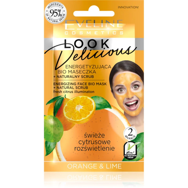  Eveline Cosmetics Look Delicious Orange & Lime Hydrating And Illuminating Mask With Exfoliating Effect 10 Ml 