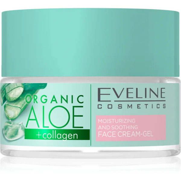  Eveline Cosmetics Organic Aloe+collagen Active Intensive Hydrating Gel-cream With Soothing Effect 50 Ml 