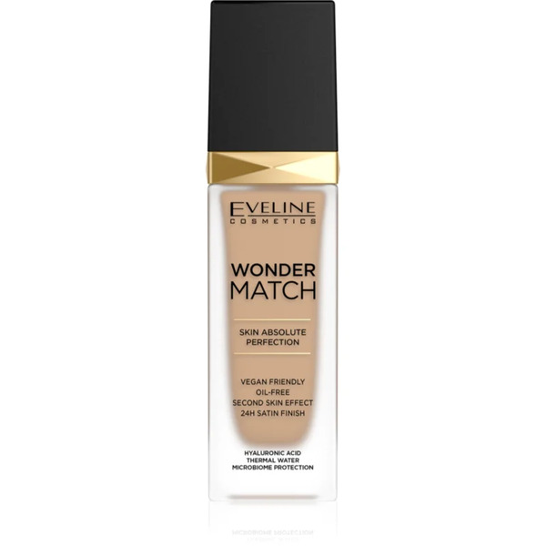  Eveline Cosmetics Wonder Match Long-lasting Liquid Foundation With Hyaluronic Acid Shade 30 Cool Beige 30 Ml 