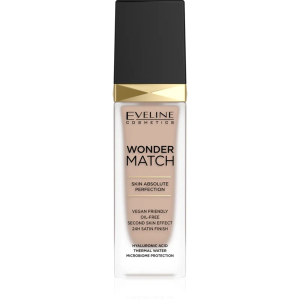  Eveline Cosmetics Wonder Match Long-lasting Liquid Foundation With Hyaluronic Acid Shade 35 Sunny Beige 30 Ml 