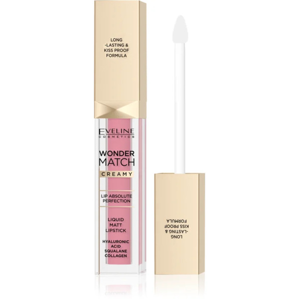  Eveline Cosmetics Wonder Match Long-lasting Matt Liquid Lipstick With Hyaluronic Acid Shade 01 Angel Rose 6.8 Ml 