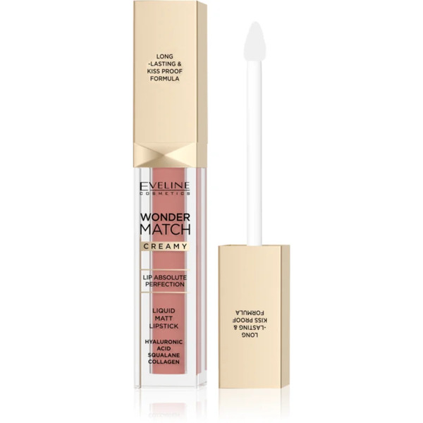  Eveline Cosmetics Wonder Match Long-lasting Matt Liquid Lipstick With Hyaluronic Acid Shade 04 Carmel 6.8 Ml 