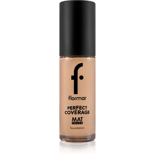  Flormar Perfect Coverage Mat Touch Foundation Mattifying Foundation For Combination To Oily Skin Shade 301 Soft Beige 30 Ml 