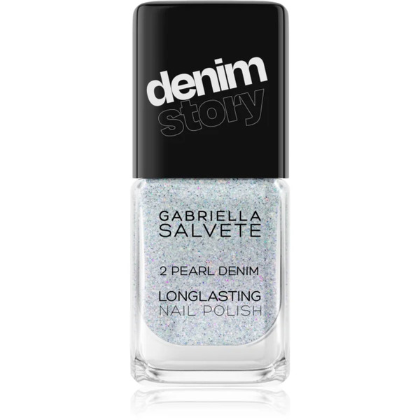  Gabriella Salvete Longlasting Enamel Denim Story Long-lasting Nail Polish Shade 02 Pearl Denim 11 Ml 