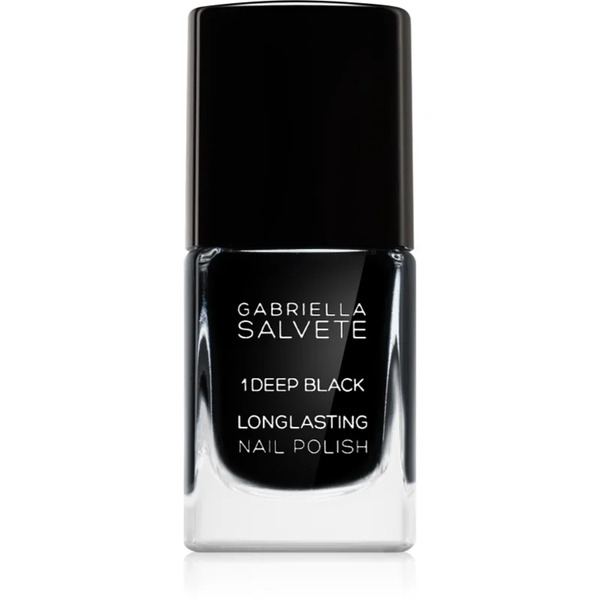  Gabriella Salvete Longlasting Enamel Long-lasting Nail Polish With High Gloss Effect Shade 01 Deep Black 11 Ml 