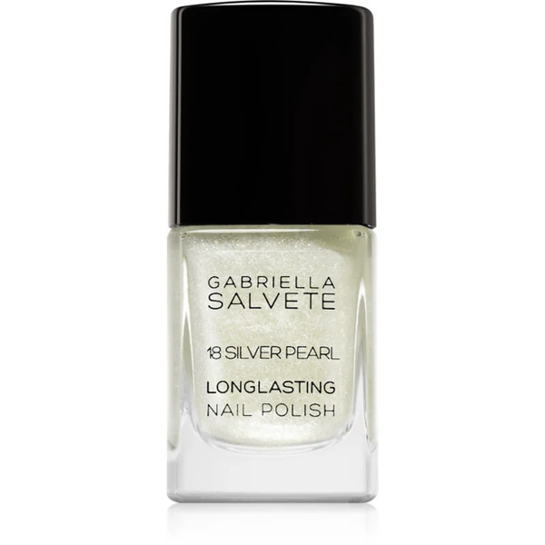  Gabriella Salvete Longlasting Enamel Long-lasting Nail Polish With Pearl Shine Shade 18 Silver Pearl 11 Ml 