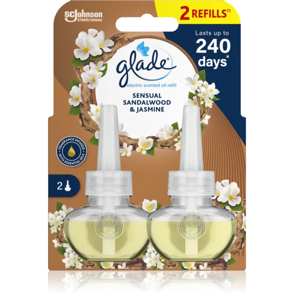  Glade Sensual Sandalwood & Jasmine Electric Diffuser Refill Double 2x20 Ml 