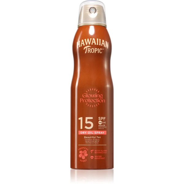  Hawaiian Tropic Glowing Protection Dry Oil Spray Protective Sunscreen Spray Spf 15 177 Ml 