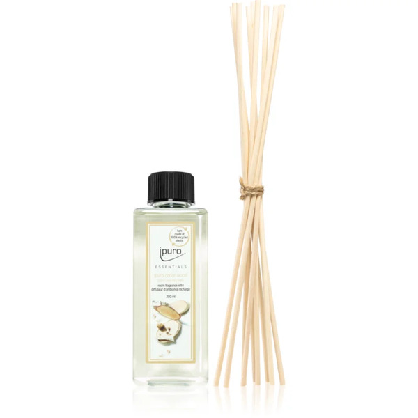  Ipuro Essentials Cedar Wood Refill For Aroma Diffusers + Spare Sticks For The Aroma Diffuser 200 Ml 