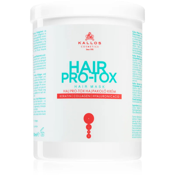  Kallos Hair Pro-tox Mask For Weak And Damaged Hair With Coconut Oil, Hyaluronic Acid And Collagen 1000 Ml 