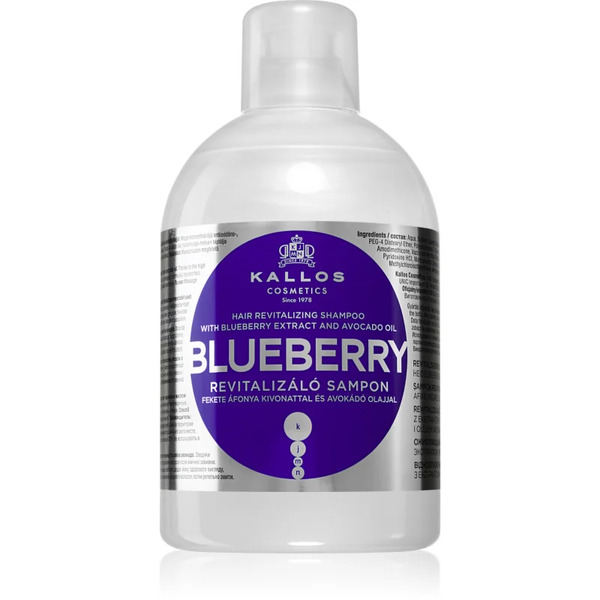  Kallos Kjmn Professional Blueberry Restoring Shampoo For Dry, Damaged, Chemically Treated Hair 1000 Ml 