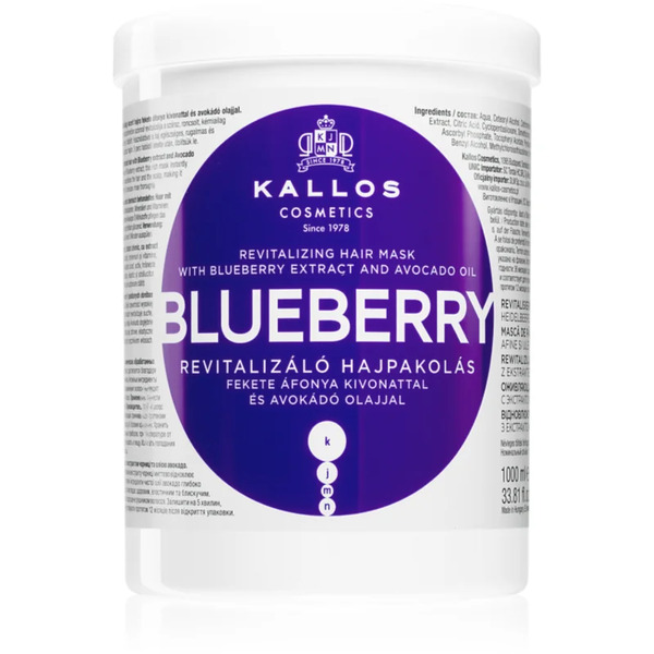  Kallos Kjmn Professional Blueberry Revitalising Mask For Dry, Damaged, Chemically Treated Hair 1000 Ml 