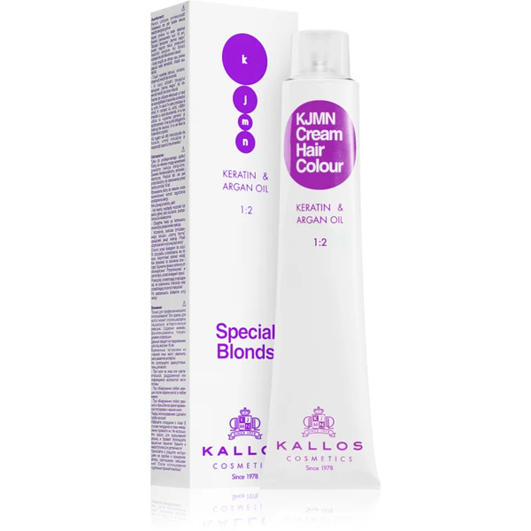  Kallos Kjmn Professional Cream Hair Colour Keratin & Argan Oil Hair Colour Shade 90.01 Silver Blond 100 Ml 