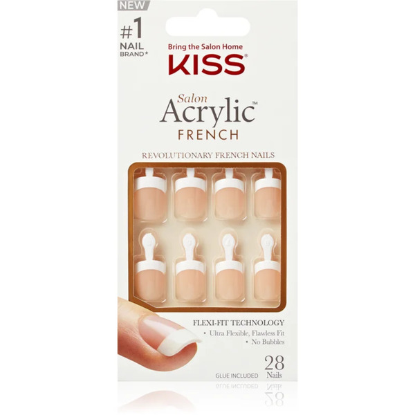  Kiss Acrylic French Kit False Nails 28 Pc 