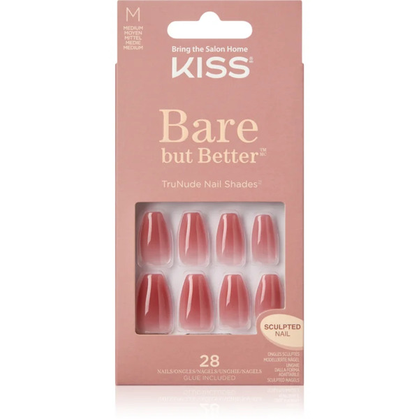  Kiss Bare But Better Medium False Nails 28 Pc 