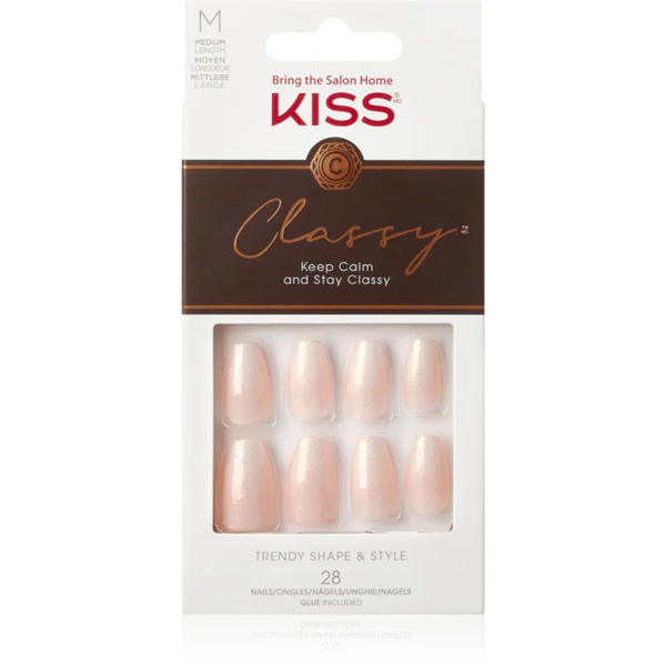  Kiss Classy Nails Cozy Meets Cute False Nails Medium 28 Pc 