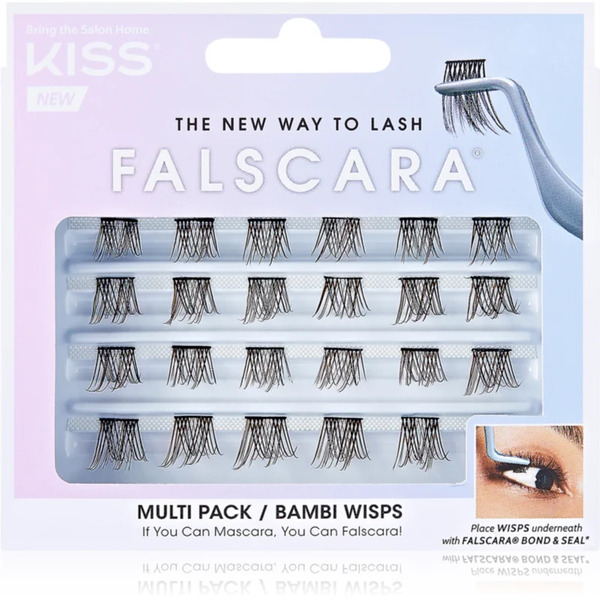  Kiss Falscara Wisp Knotted Individual Lashes Bambi 24 Pc 