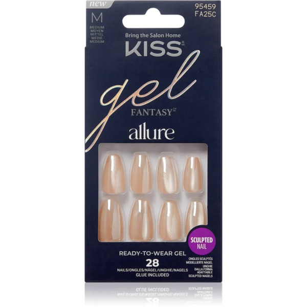  Kiss Gel Fantasy Allure False Nails Moonbeam 28 Pc 