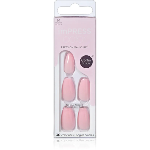  Kiss Impress Color Medium False Nails Pink Dream 30 Pc 