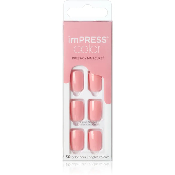  Kiss Impress Color Short False Nails Pretty Pink 30 Pc 
