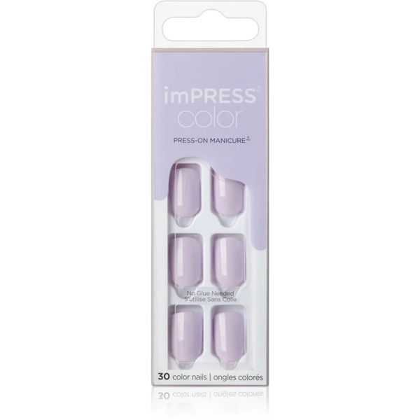  Kiss Impress Color Short False Nails Self-adhesive Picture Purplect 30 Pc 