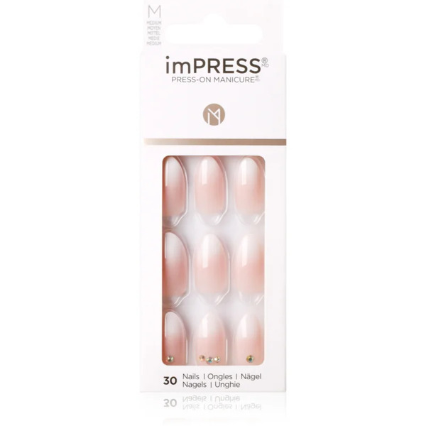  Kiss Impress Medium False Nails Self-adhesive Awestruck 30 Pc 