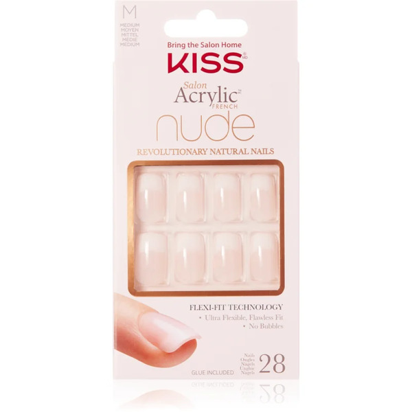  Kiss Nude Nails Cashmere False Nails Medium 28 Pc 