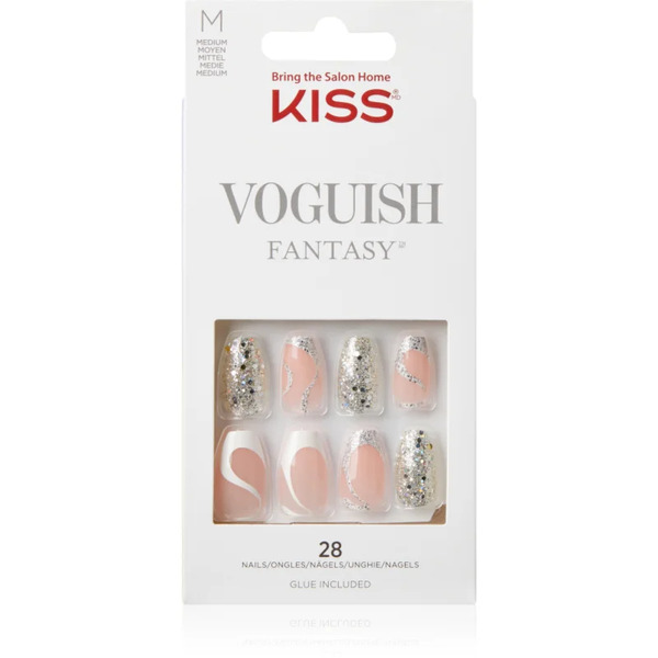  Kiss Voguish Fantasy Fashspiration False Nails Medium 28 Pc 