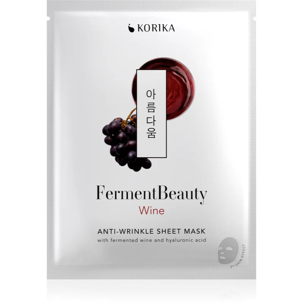  Korika Fermentbeauty Anti-wrinkle Face Sheet Mask With Fermented Wine And Hyaluronic Acid Anti-wrinkle Sheet Mask With Fermented Wine And Hyaluronic A 