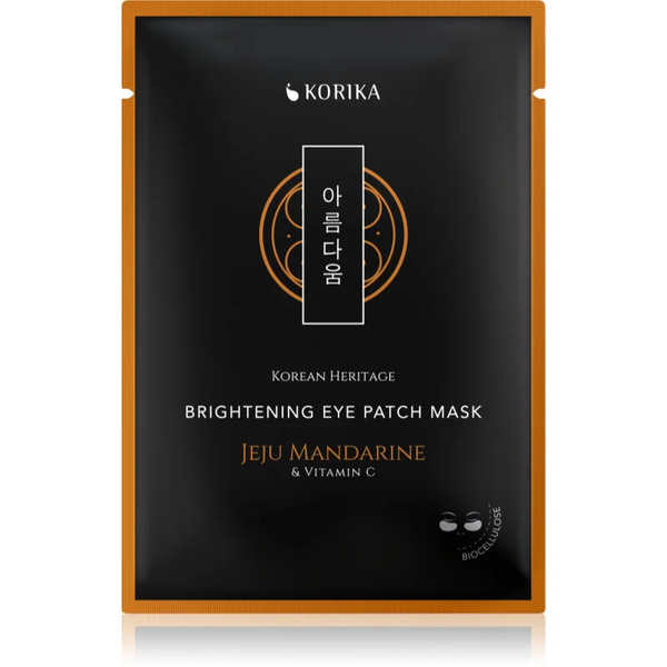  Korika Korean Heritage Brightening Eye Patch Mask Jeju Mandarine & Vitamin C Radiance Mask For The Eye Area 2 Pc 