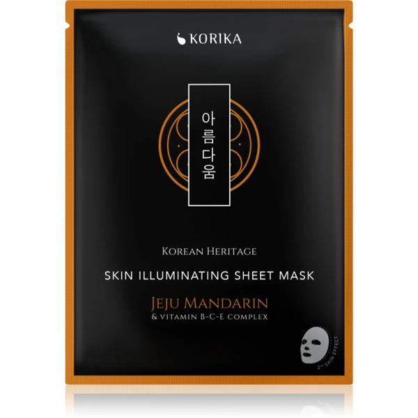  Korika Korean Heritage Jeju Mandarin & Vitamin B-c-e Complex Skin Illuminating Sheet Mask Brightening Sheet Mask 25 G 