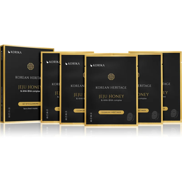  Korika Korean Heritage Set Of 5 Cleansing Face Sheet Masks Face Mask Set At A Reduced Price For Perfect Skin Cleansing 