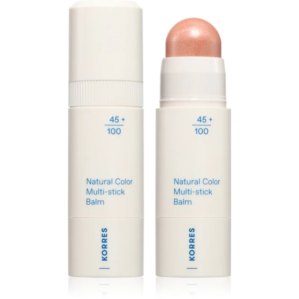  Korres Natural Color Multi-stick Balm Multi-purpose Makeup For Lips And Face Shade Glass Peach 4.5 G 