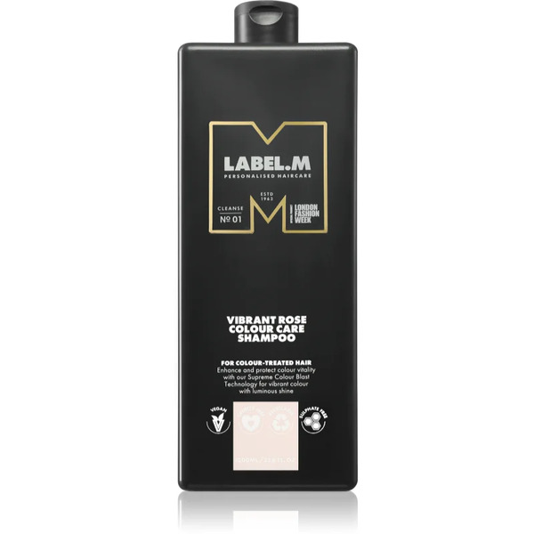 Label.m Vibrant Rose Colour Care Shampoo Moisturising Shampoo For Colour-treated Or Highlighted Hair 1000 Ml 