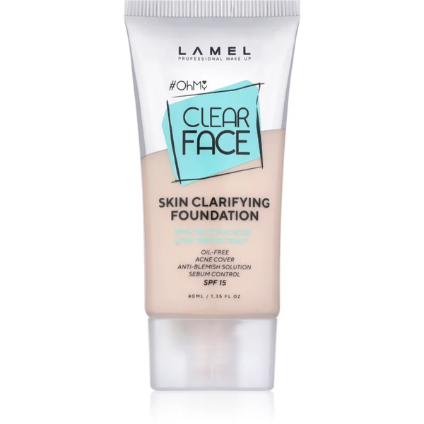  Lamel Ohmy Clear Face Full Coverage Foundation For Problem And Oily Skin Shade 401 40 Ml 