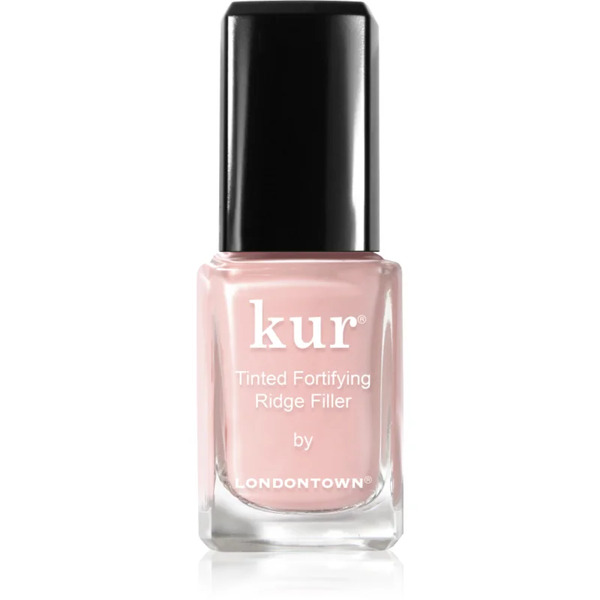 Londontown Kur Tinted Fortifying Ridge Filler Smoothing Base Coat For Dry And Brittle Nails Shade Petal Pink 12 Ml 