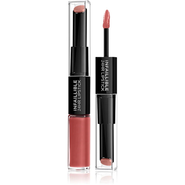  L’oréal Paris Infallible 24h Long-lasting Lipstick And Lip Gloss 2-in-1 Shade 801 Toujours Toffee 5.7 G 