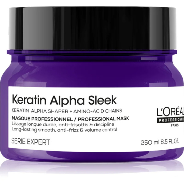  L’oréal Professionnel Serie Expert Keratin Alpha Sleek Nourishing Mask For Smooth-looking Hair 250 Ml 