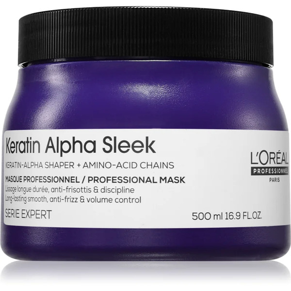  L’oréal Professionnel Serie Expert Keratin Alpha Sleek Nourishing Mask For Smooth-looking Hair 500 Ml 