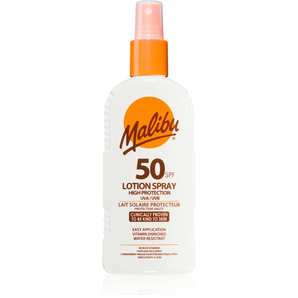  Malibu Lotion Spray High Protection Sunscreen Spf 50 200 Ml 