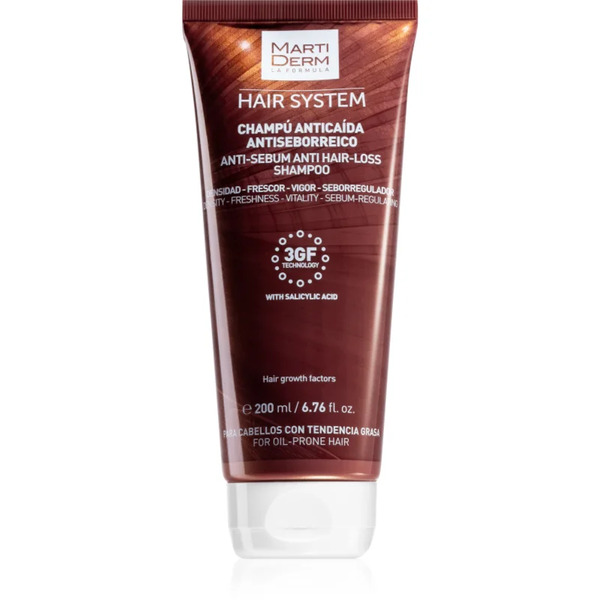  Martiderm Hair System Anti-sebum Anti-hair Loss Shampoo Anti-hair Loss Shampoo For Oily Scalp 200 Ml 